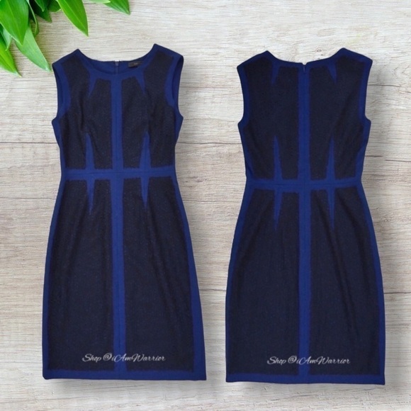 BCBGMaxAzria NWT lace color block sheath dress *shop@iamwarrior - Picture 4 of 11